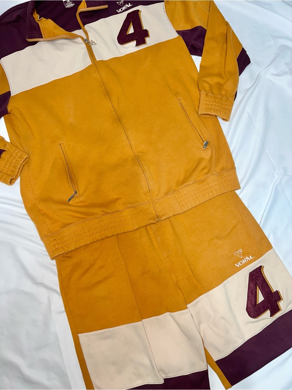 Vintage Y2K VOKAL Nelly Full Zip Full Track‎ Suit  Mens 1XL Brown Hip Hop Street